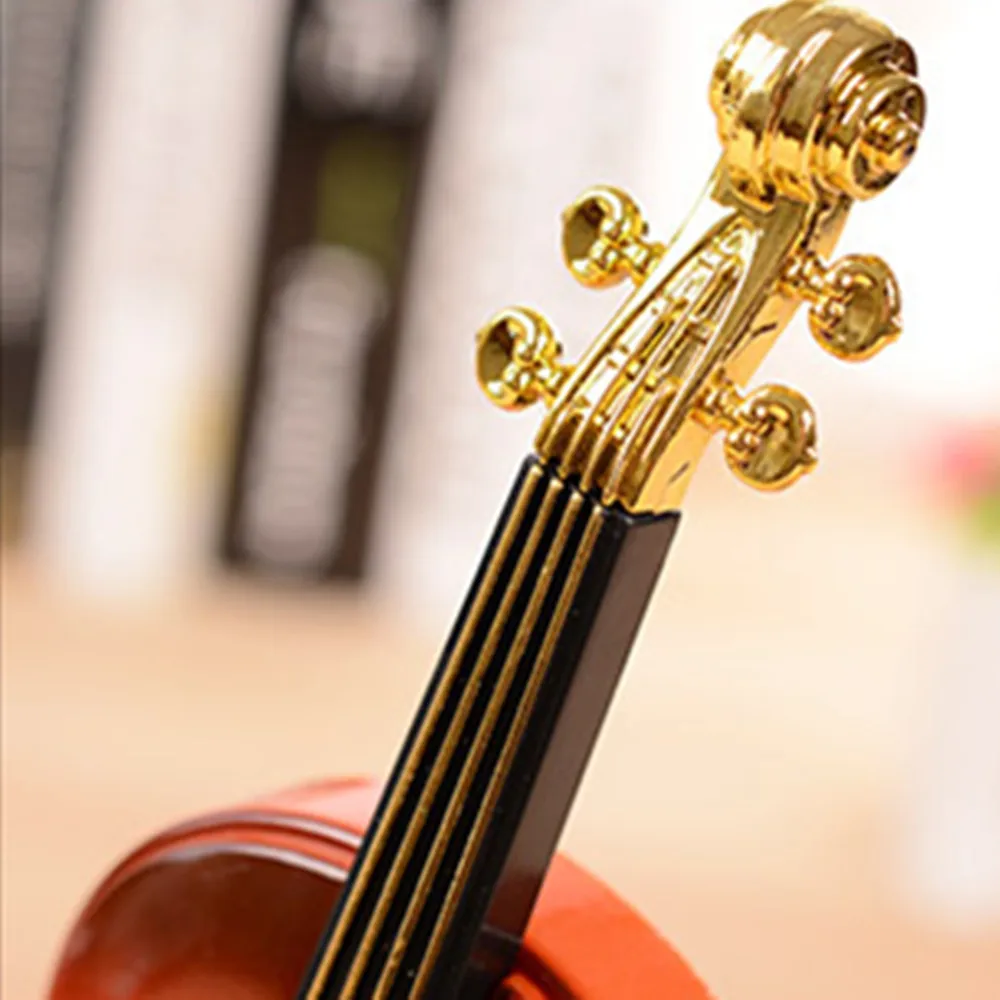 1pc Alarm Clock Violin shape Vintage Unique Desk Office Supplies Home Decor Handmade Crafts Children Gift practical | Дом и сад