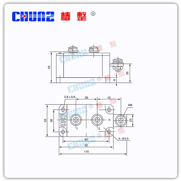 

[BELLA] Thyristor module MTC200A1600V large thyristor module - Chunshu rectifier chunz