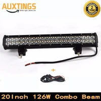 12 volt led light bar 20 inch 126w combo beam led driving light 4x4 4wd offroad led light bar cover for jeep tractor car