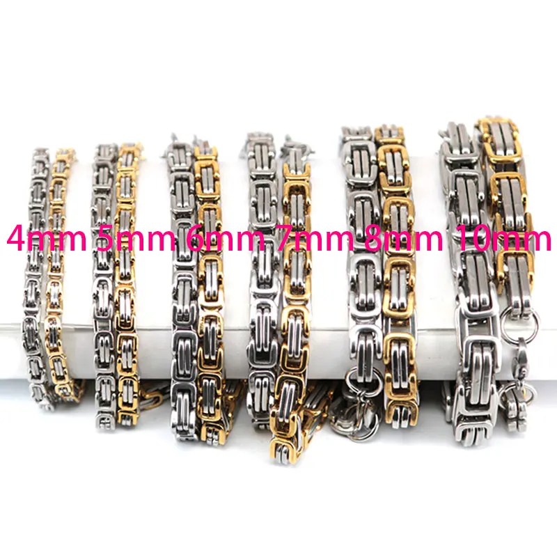 Мужская цепочка из нержавеющей стали 316 серебристого и золотого цвета 4 мм 5 6 7 8 10 22