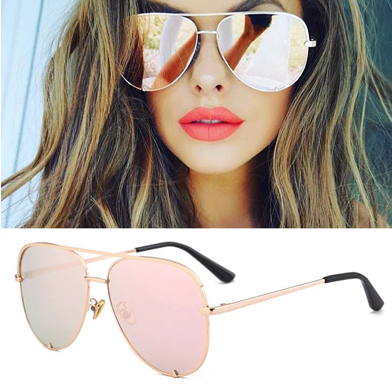 D553 gold pink Новые брендовые дизайнерские модные солнцезащитные очки, женские солнцезащитные очки больших размеров для женщин, роскошные оттенки, новинка, lunetes Femme UV400 - Цвет линз: D553 gold pink