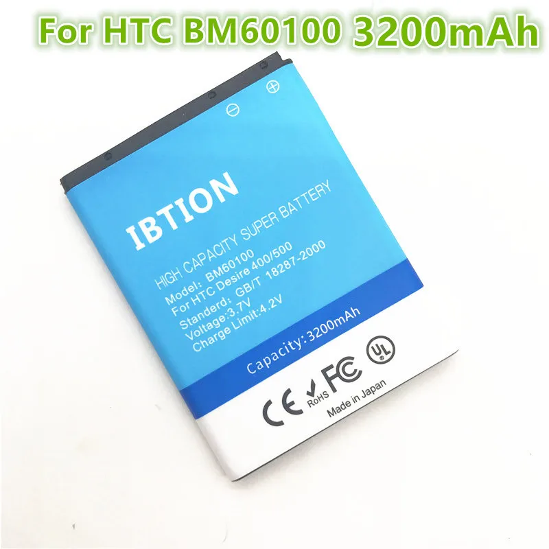 Ibtion 3200 мА/ч BM60100 для htc Desire 400 500 600 Dual SIM 609d 5088 5060 C525c C525E T528 T606W T608T T528d BO47100 Батарея |