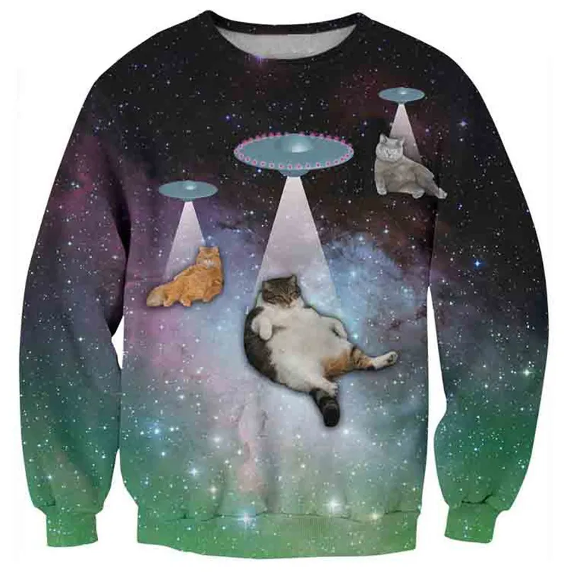 PLstar Космос Альпака слон Акула галактика кошки котята cpeepy Единорог Crewneck Толстовка Джемпер "Тигр" Женская Мужская одежда толстовка