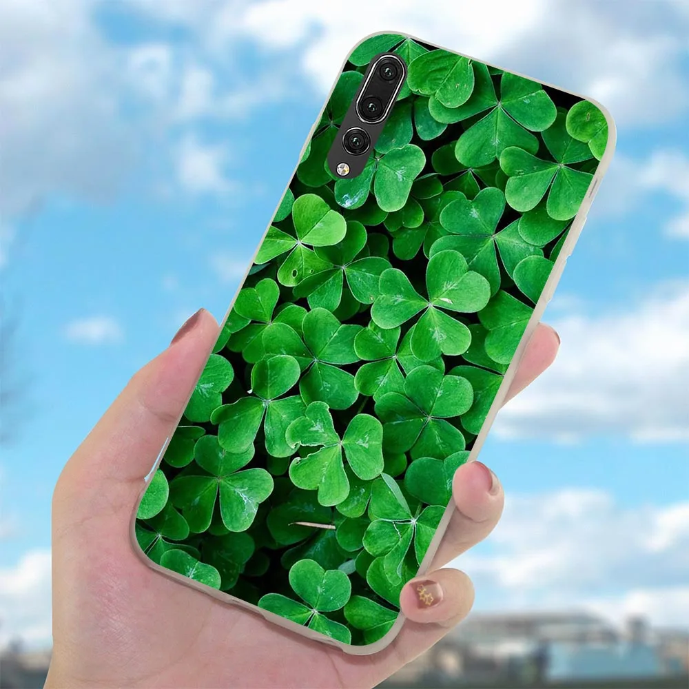 Чехол с зелеными листьями клевера для Huawei Y6 чехлы Nova 3 3i чехол 6A 8 8C 7Cin Note 10 Y7 Prime Y9