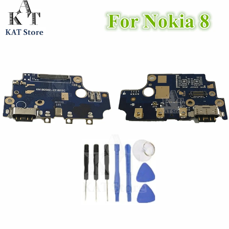 1Pcs For Nokia 8 TA-1012 1004 1052 Microphone USB charging Jack Port connector Board Flex Cable Replacement Parts Gift Tools
