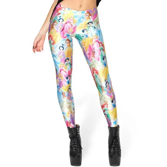  Design Fashion Legging Snow White Princess Printing Super High Elastic Galaxy Black Milk Women Leggings G L-68 | Женская одежда