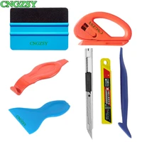 cngzsy car wrapping installation tools utility knife film cutter long handle scraper soft squeegee glass sticker clean tool k80a