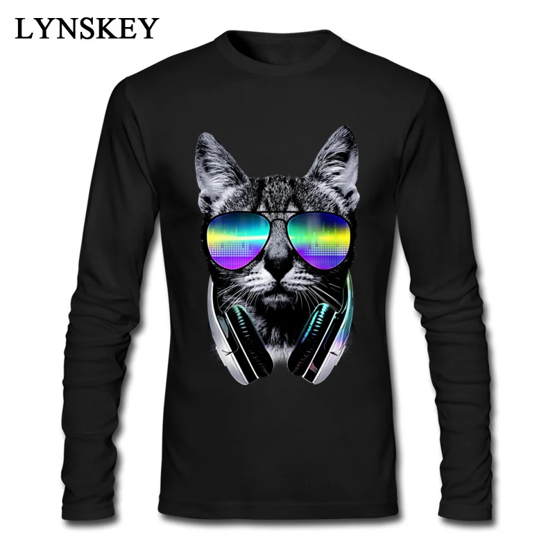 2018 хипстер музыка Lover Cat Дизайн ваша собственная футболка мужской черный топ с