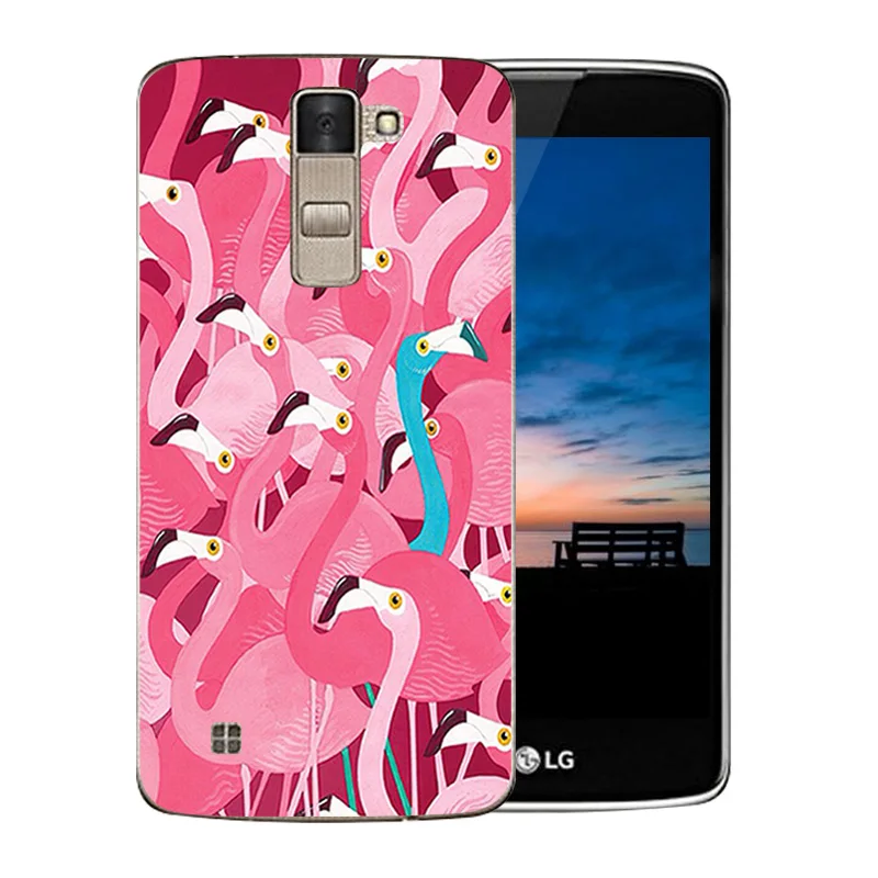 Мягкий ТПУ чехол для телефона LG K8 Lte K350 K350E K350N 5 0 дюймов задней крышки Фламинго