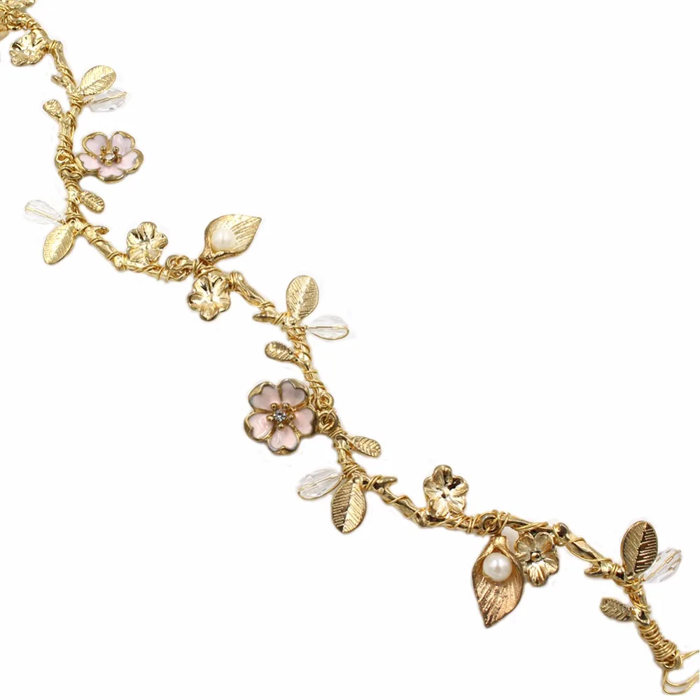 

Womens Wedding Dresses Accessories Fashion Hairbands Floral Handmade Hair Accessory Gold Flower Hair Band Bridal Hair Band O352