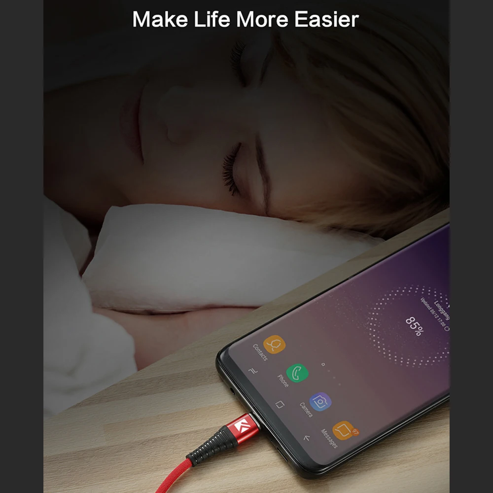 Кабель быстрой зарядки FDBRO FLOVEME 1 м usb кабель для iPhone Micro USB Type C 2 А LED Провод Samsung