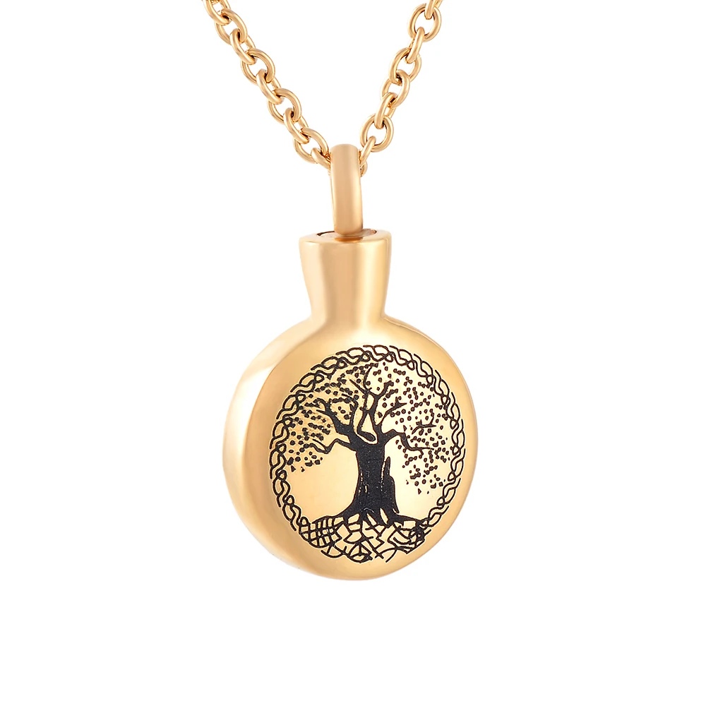 

IJD9806 Cheap Cremation Jewelry Wholesale Or Retail Tree Of Life Stainless Steel Memorial Locket Jewelry Urn Pendant Necklace