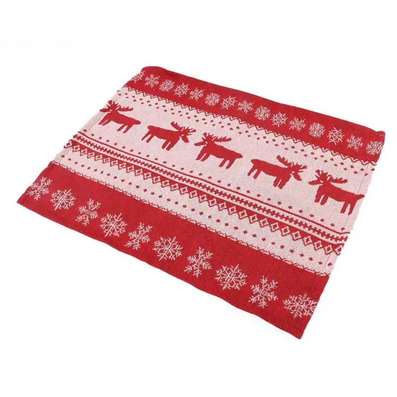 4 шт. Рождество Лося Гобелен Столовое белье Подставки Старинные Прекрасный Олень