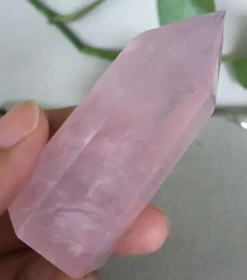 DYZ 0318 Natural Rose Quartz Crystal Terminated Wand Healing Point Gemstone Specimen 8-9cm | Дом и сад