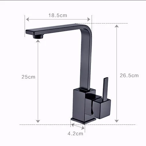 

Houmaid Black Bathroom Antique Hot and Cold Water Single Handle Single Hole Basin Brass Faucet Kitchen Deck Mounted Taps