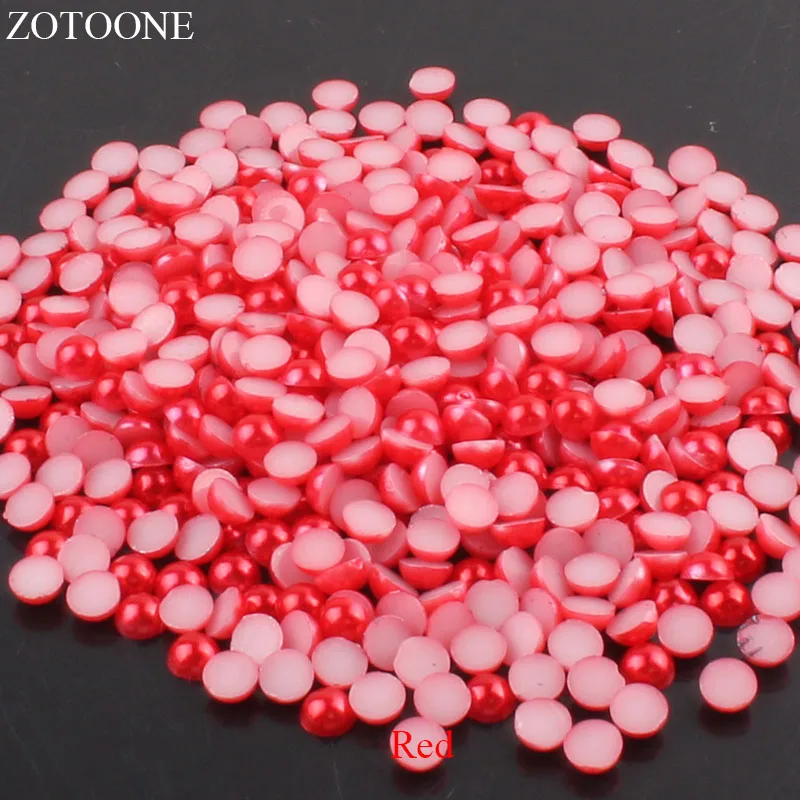 ZOTOONE 1000 шт. жемчуг полукруглые разноцветные плоские круглые бусины для рукоделия