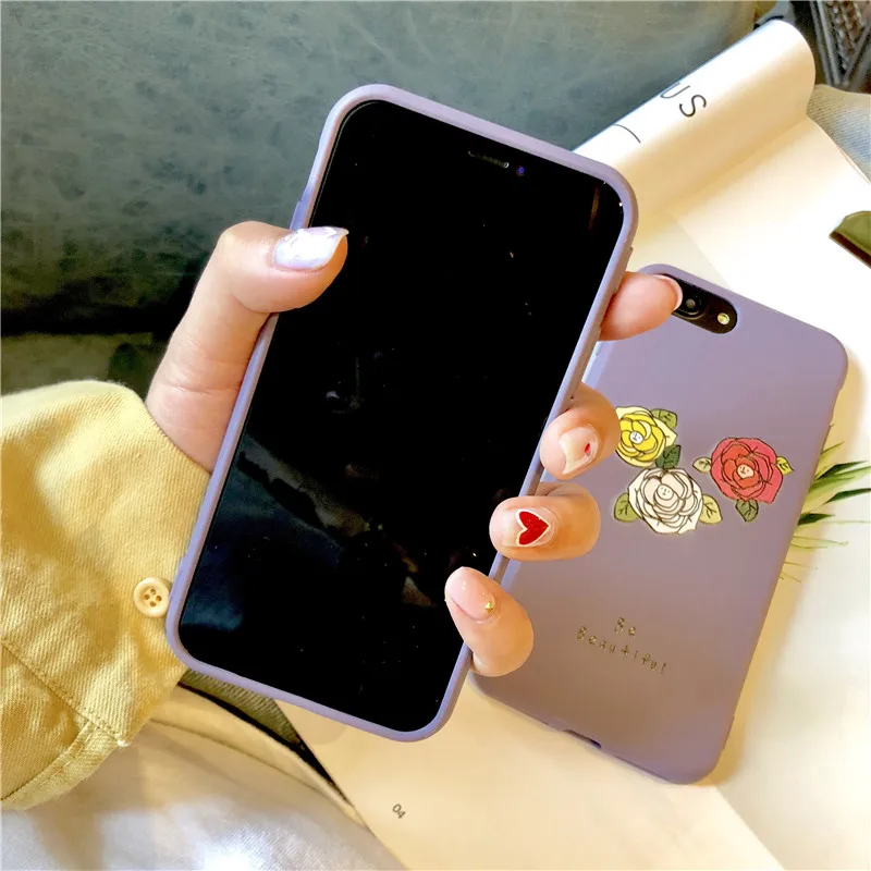 Фиолетовый цветок телефон чехол на айфон iphone 10 6 7 Plus для coque X 8 6s плюс мягкого