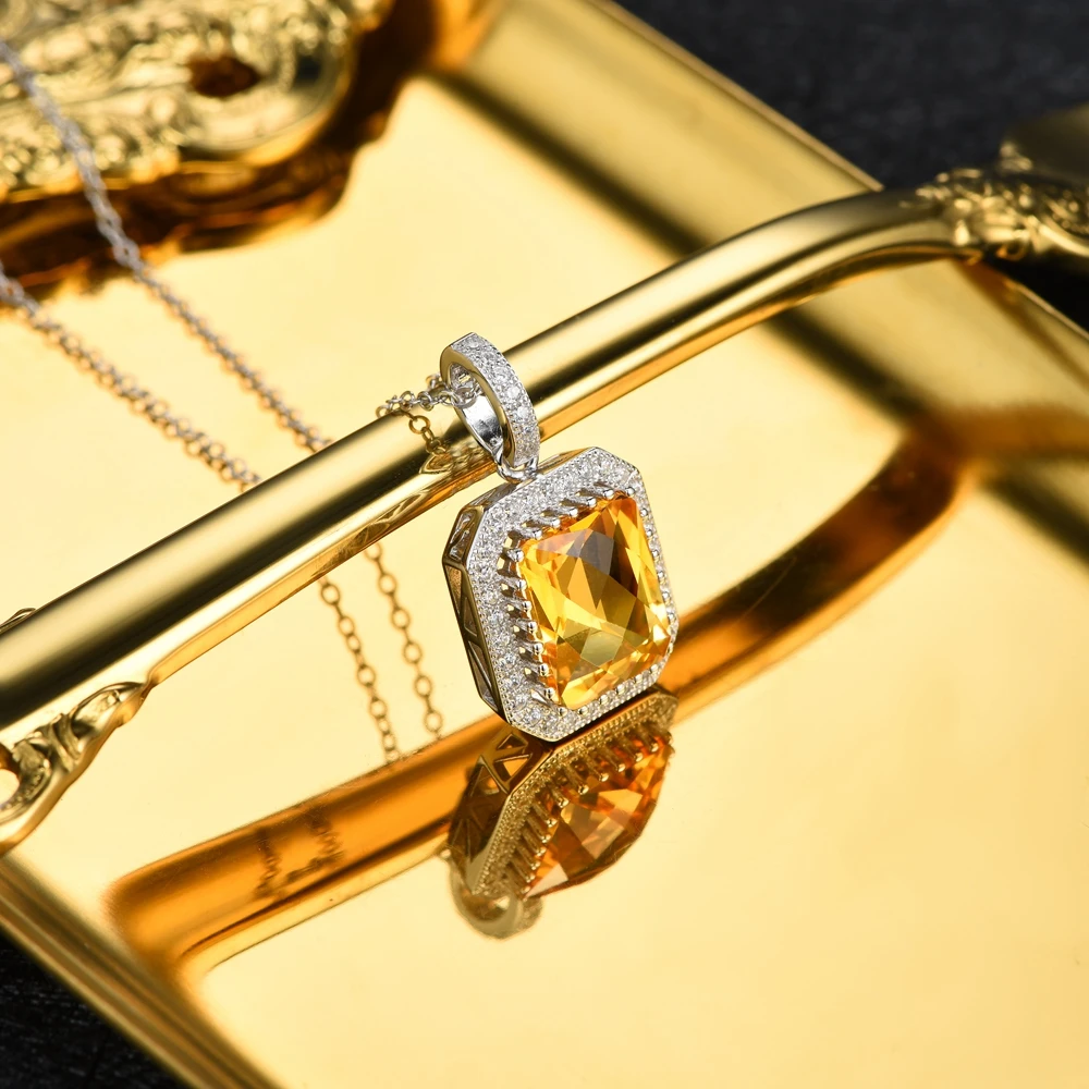 Подвеска L & zuan 4 53ct натуральный цитрин из серебра 925 пробы для женщин|neckalce women| |
