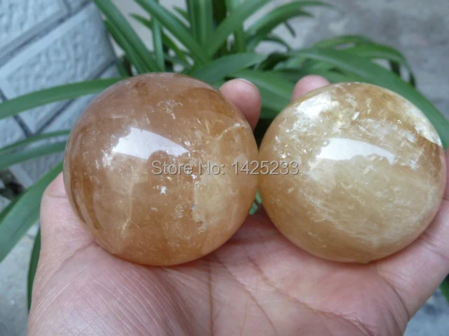 

50mm 580g NATURAL Golden calcite ball to heal