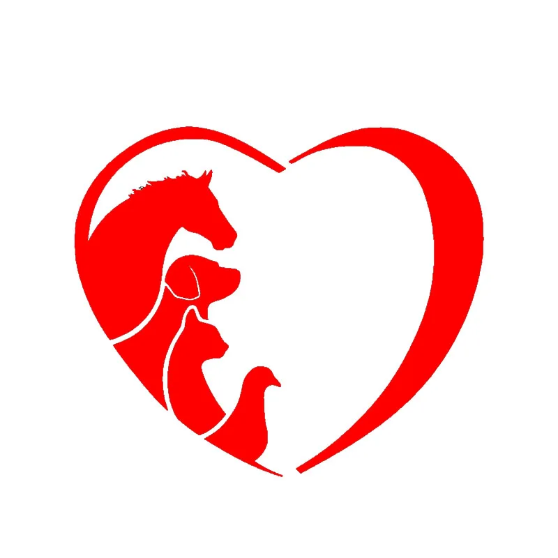 HotMeiNi Animal Lover Love Heart Car Sticker Horse Cat Dog Truck Door Laptop Kayak Vinyl Decal Protection Organization | Автомобили и