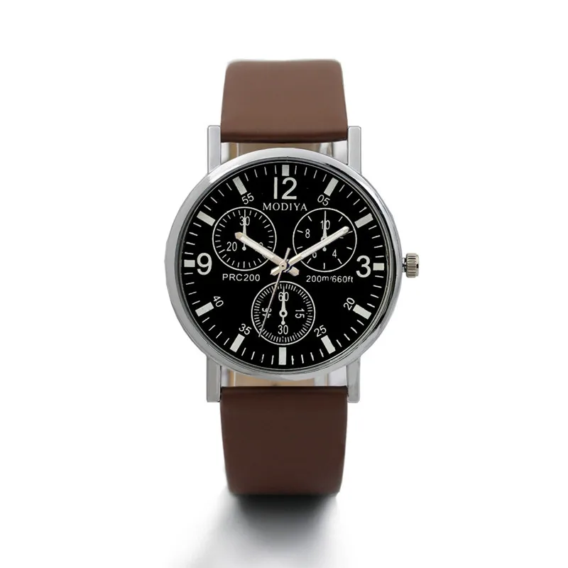 Кварцевые мужские часы с синим стеклом и ремешком модные повседневные черные