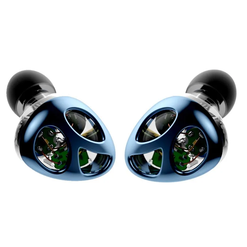 blue VJJB N30 три блока кольцо Железный наушник в ухо Bluetooth кабель управления шумоподавление HIFI сабвуфер мобильный телефон Универсальный - Цвет: blue