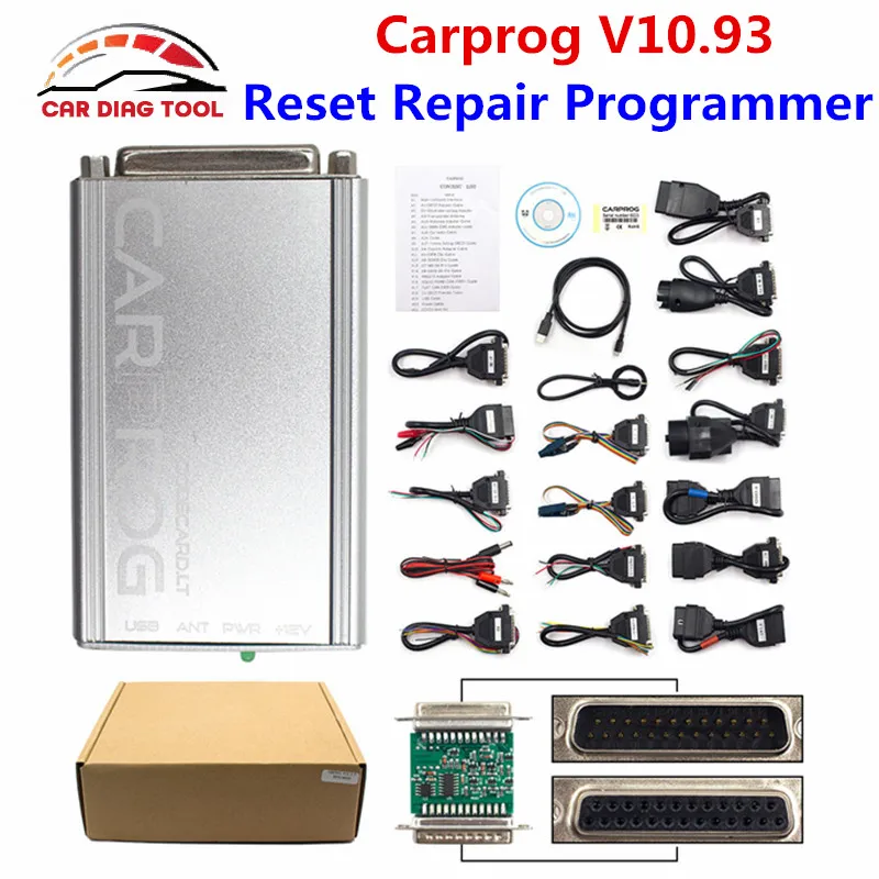 DHL Бесплатная доставка Carprog V10.93 автомобиль прог полный набор автосервис Сброса