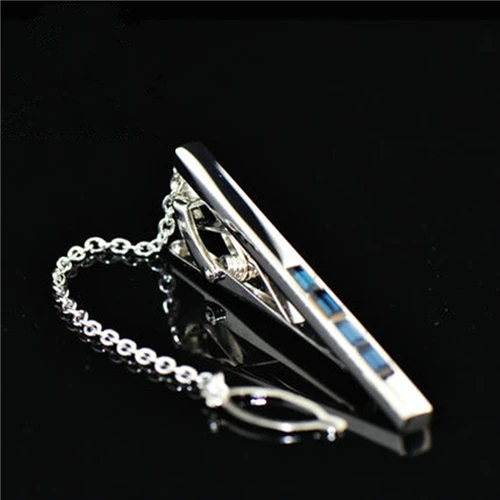 FLEXFIL Зажимы для галстука stickpin Подарочная булавка для галстука мужские модные квадратные высококачественные черные запонки с камнями stickpin продукты - Окраска металла: 2