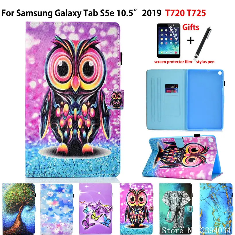 

Чехол для Samsung galaxy tab S5e 10,5 дюйма, Женская умная Обложка, чехол для планшета с мультяшным рисунком, флип-чехол с подставкой, чехол + подарок