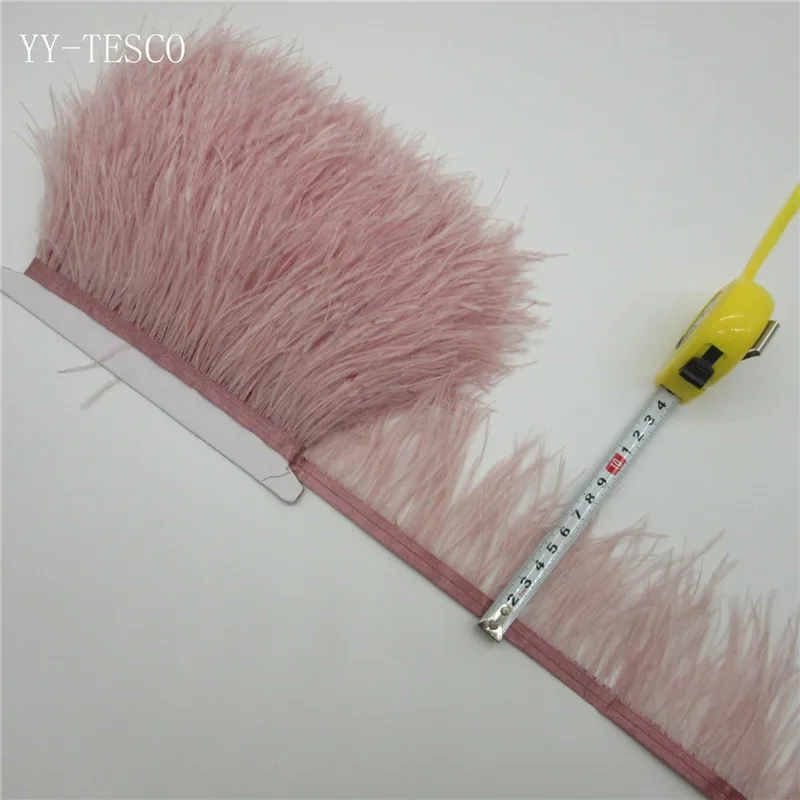 

High-quality fluffy leather pink ostrich hair trimming cloth belt 5M 10M DIY clothing accessories decorative accessories 8-11cm