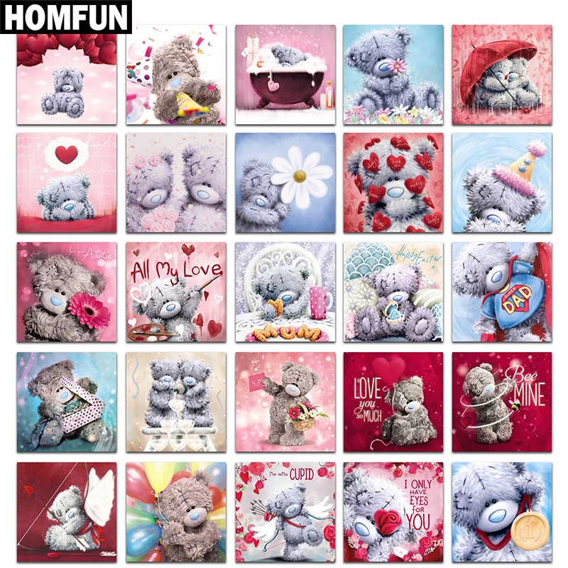 Алмазная 5D картина HOMFUN мультяшный медведь вышивка крестиком из
