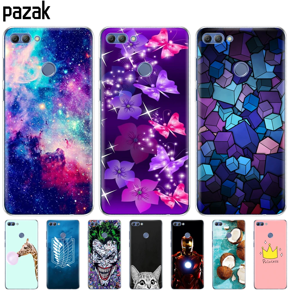 Силиконовый чехол для huawei P smart Enjoy 7 S, чехол для телефона, мягкая задняя крышка из ТПУ 360, полная защита, принт, прозрачные облака, небо