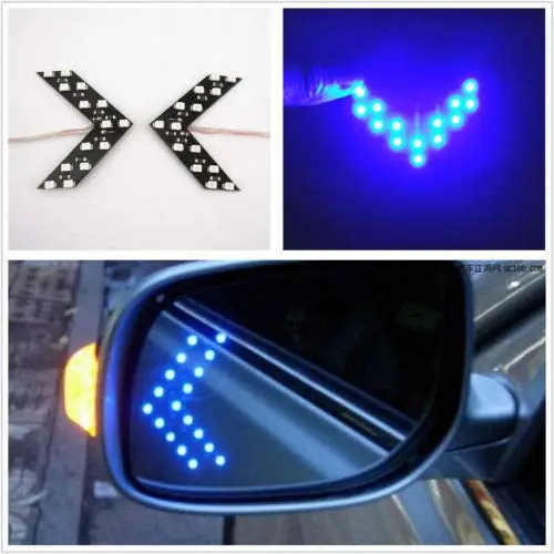 Junhom 2 шт./лот 14 SMD Светодиодная панель со стрелками для зеркала заднего вида