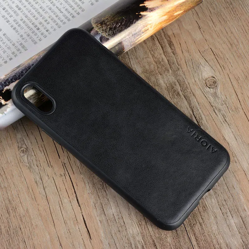 case for iphone x xs max xr funda Luxury Vintage leather skin with soft silicone cover coque capa | Мобильные телефоны и