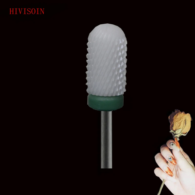 

5Pcs White Ceramic Nail Drill Bit - Small Barrel Smooth Top Bit - C(0061.066)