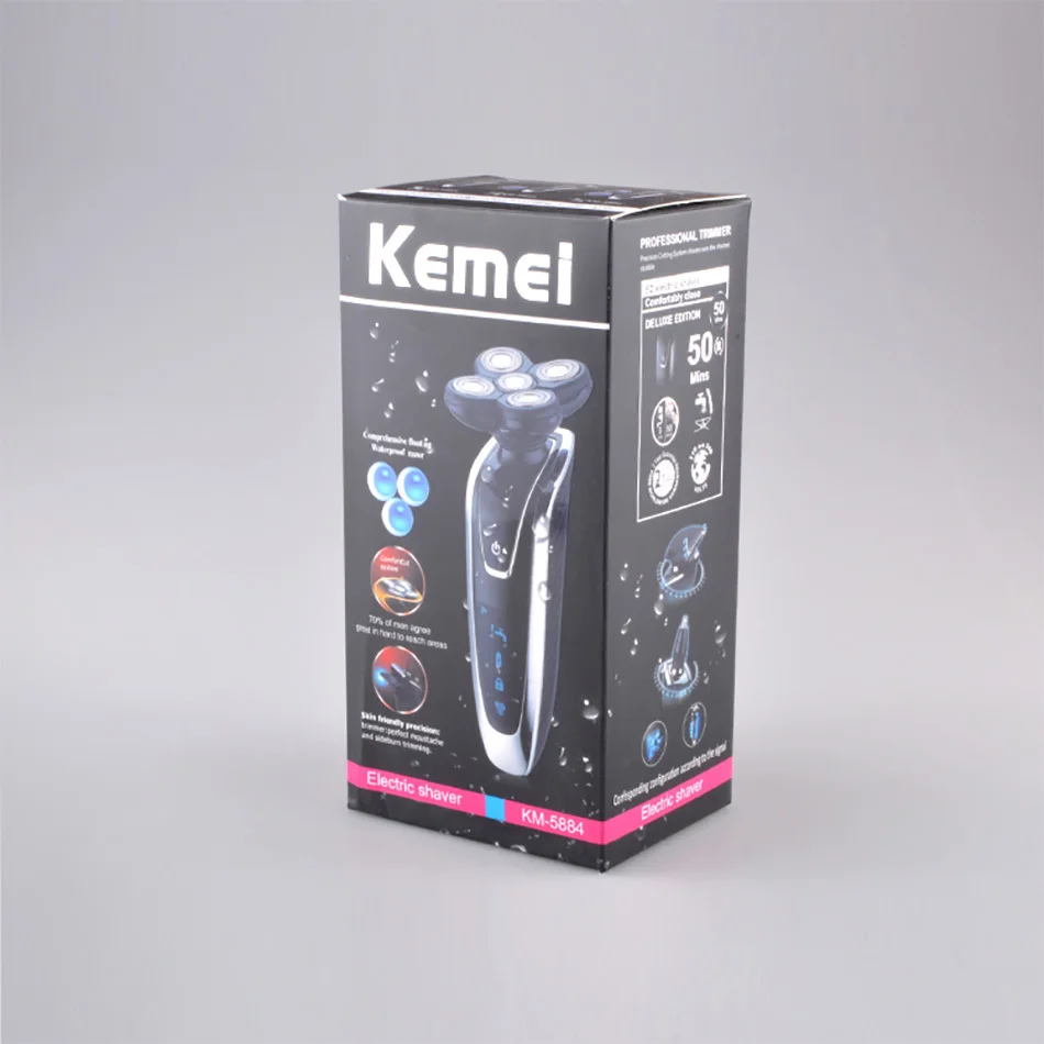 Электрическая бритва Kemei KM-5886 моющаяся перезаряжаемая 3 в 1 5 головок