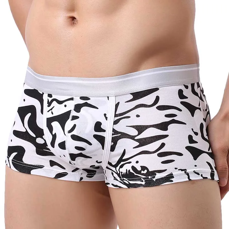 

Fashion Men Modal Boxer Shorts Underwear Low-rise Trunks Printed Comfortable Bulge Pouch Boxers Homme Male Casual Underpants