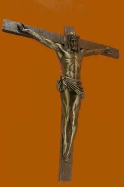 

Extra Large Jesus Crucifixion 100% Real Pure Bronze Sculpture Wallmount Statue Garden Decoration 100% real Brass Bronze