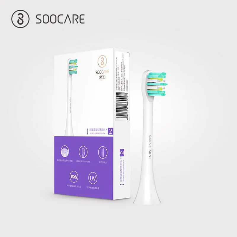 2 шт. сменные головки для электрической зубной щетки Soocare X3|head black|box boxbrush brush |