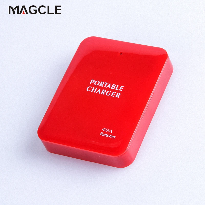 universal 4x aa power charger external battery pack for mobile phone usb led emergency charger 5pcslot free global shipping