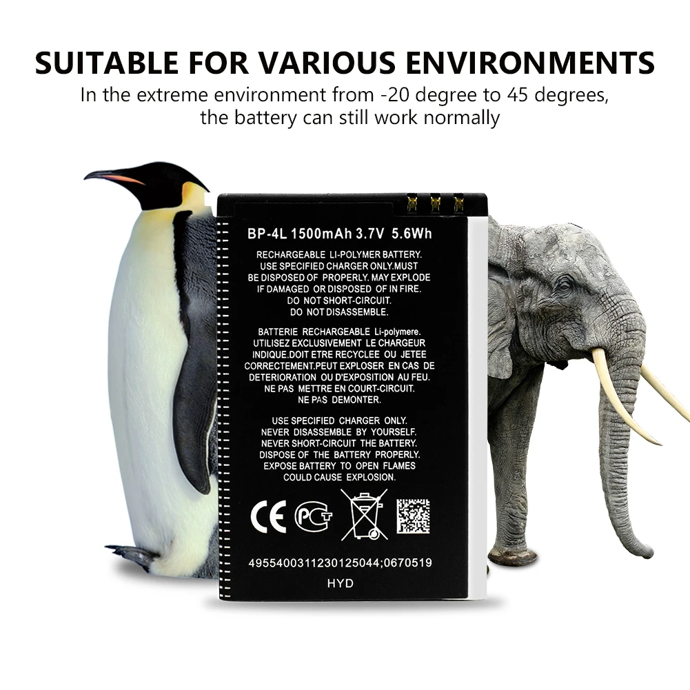 Смартфон BP 4L литий полимерный аккумулятор для телефона 3 7 v 1500mah Nokia E61i E52 E55 E6 E63 E71 E72