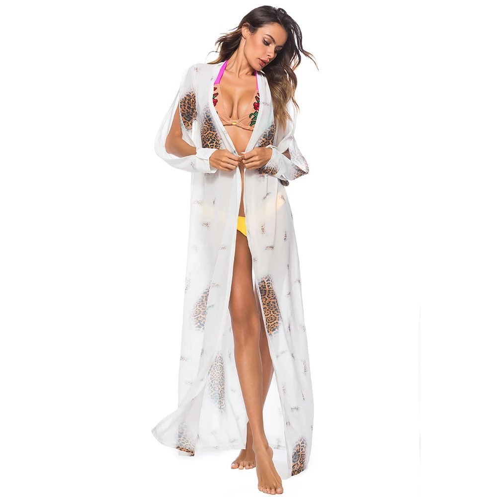 

Bohemia Summer Kimono Cape Women Chiffon Blouse 2018 Long Sleeve Top Cover Up Blusas Floral Print Chiffon Cardigan Oversized