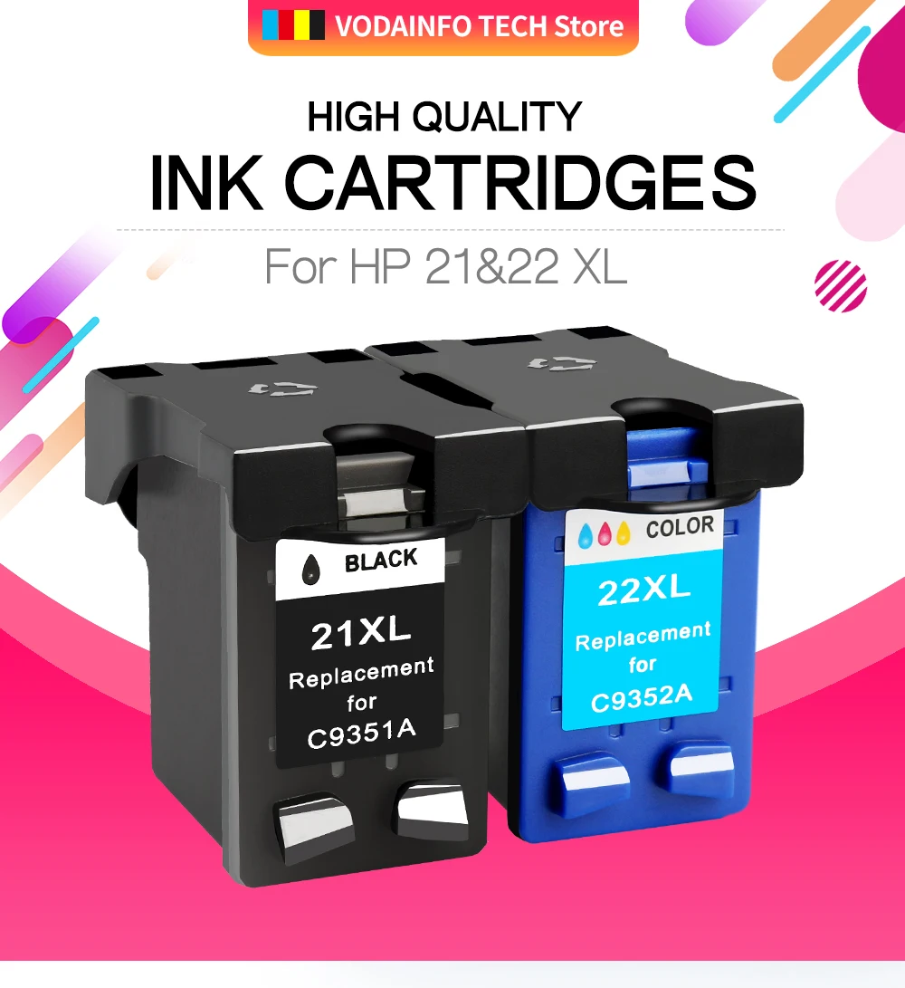 QSYRAINBOW Совместимость 21 22 XL сменный картридж для принтера для hp 21 22 для hp 21 для hp 22 21XL 22XL с чернилами hp Deskjet F2180 F2280 F4180