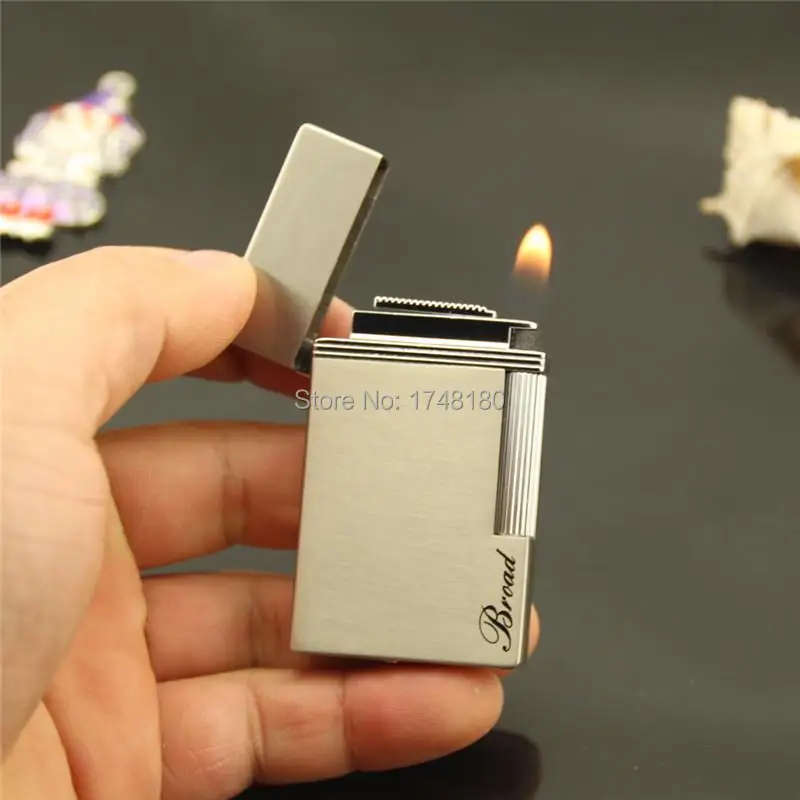 Кубический боковой шкив голая пламя кремневые зажигалки многоразовая