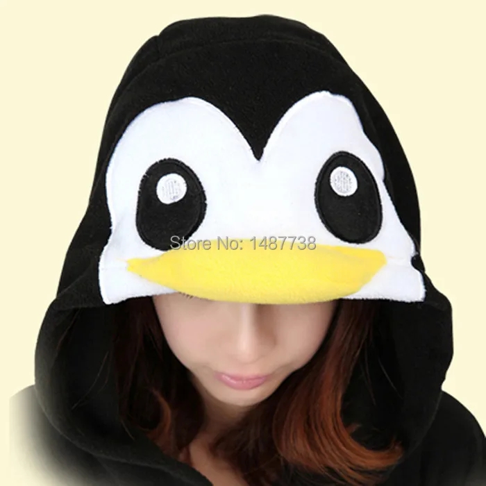 Kigurumi новые зимние Аниме пижамы для взрослых животных Черный Пингвин Косплей пижамы одежда для сна костюм унисекс