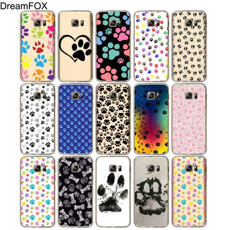 DREAMFOX M079 Cut Dog Paw Soft TPU Silicone Case Cover For Samsung Galaxy Note S 3 4 5 6 7 8 9 Edge Plus Grand Prime |