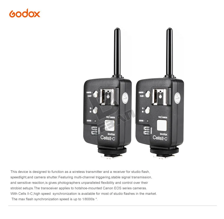 2x Godox Cells II Беспроводная скорость lite вспышка триггер приемопередатчика высокая скорость для камер Canon EOS