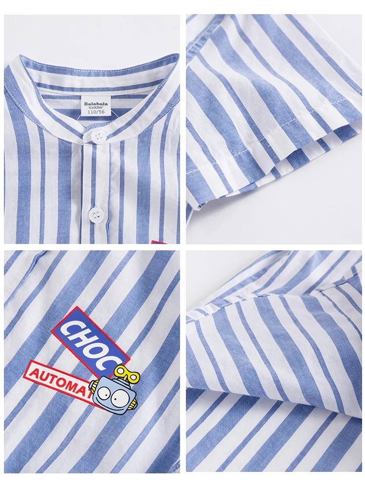 Рубашки для маленьких мальчиков Balabala летние рубашки с короткими рукавами модная