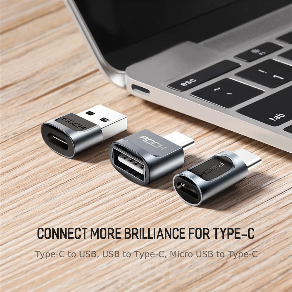 Rock usb c адаптер для iPhone 7 8 Samsung huawei xiaomi lightning к micro type конвертер зарядки|Переходники и
