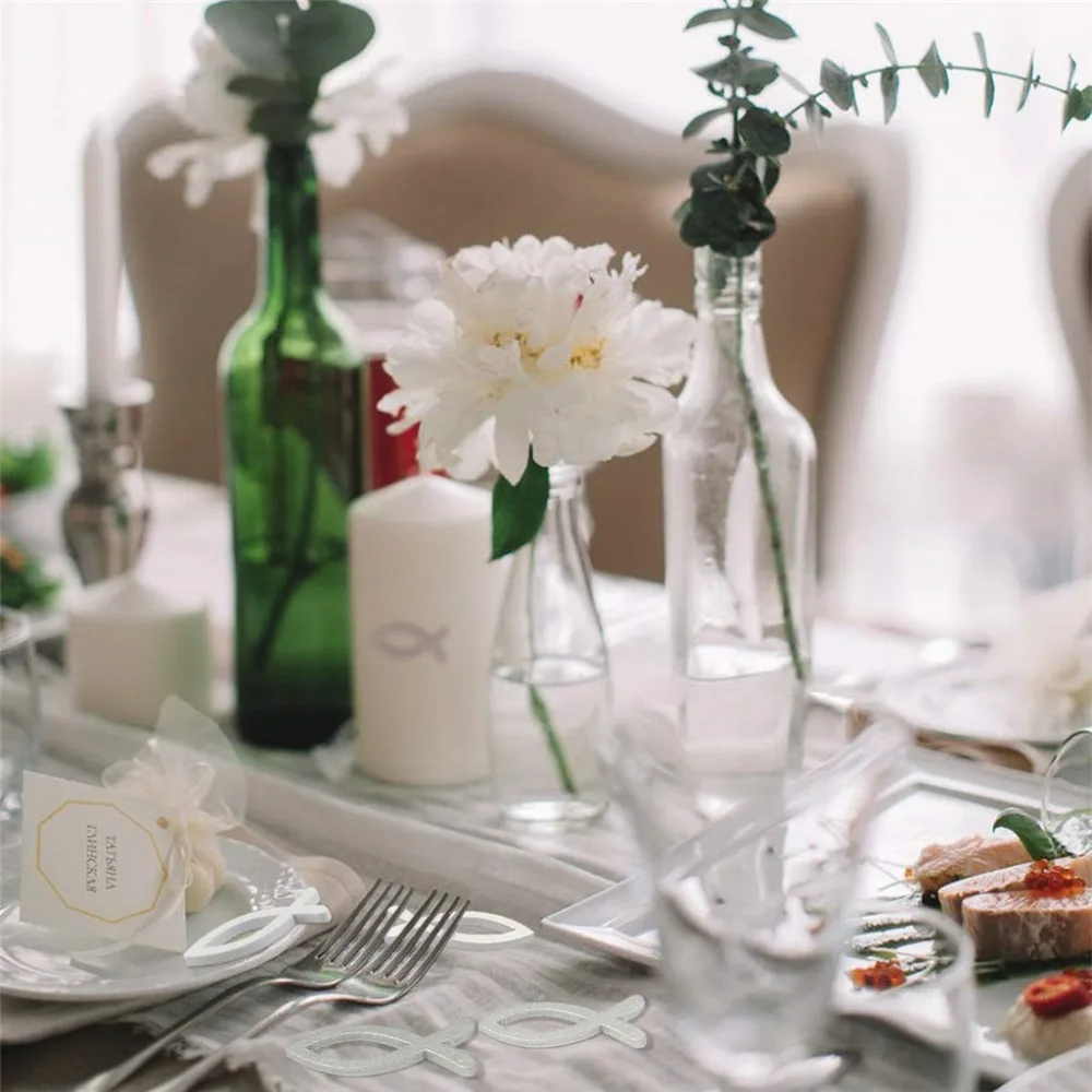 120 шт деревянные украшения рыбы свадьба день рождения партии конфетти